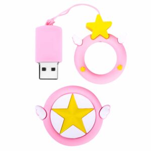 Pink Stars USB Flash Drive | Silicone Customizable Gift for Girls