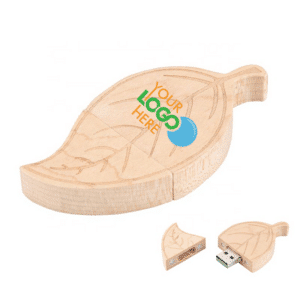 Wood Leaves Shaped USB